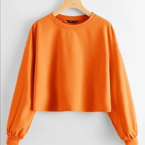 Neon Orange Crop Sweathshirt